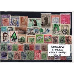Uruguay Samling - 45 Stk. forskellige Stemplet/Ustemplet