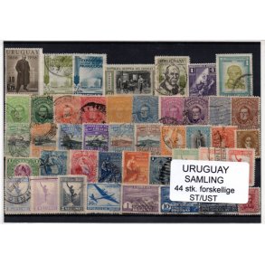 Uruguay Samling - 44 Stk. forskellige Stemplet/Ustemplet