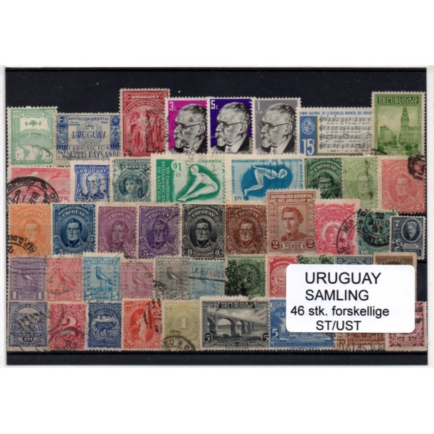 Uruguay Samling - 46 Stk. forskellige Stemplet/Ustemplet