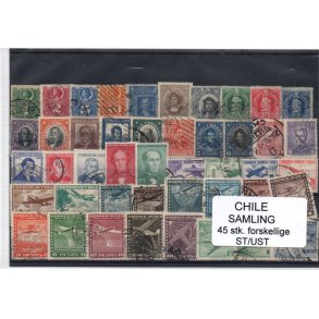 Chile Samling 45 Stk. Stemplet/Ustemplet