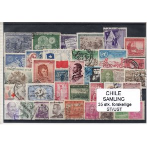 Chile Samling 35 Stk. Stemplet/Ustemplet