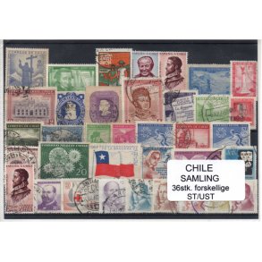 Chile Samling 36 Stk. Stemplet/Ustemplet