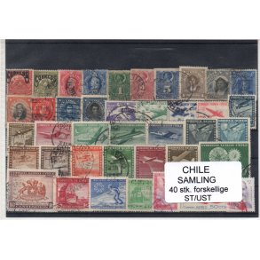 Chile Samling 40 Stk. Stemplet/Ustemplet