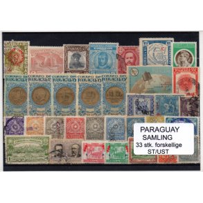 Paraguay Samling - 33 Stk. forskellige - Stemplet/Ustemplet