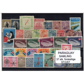 Paraguay Samling - 37 Stk. forskellige - Stemplet/Ustemplet