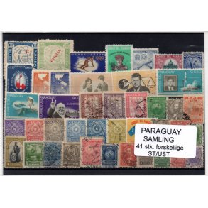 Paraguay Samling - 41 Stk. forskellige - Stemplet/Ustemplet