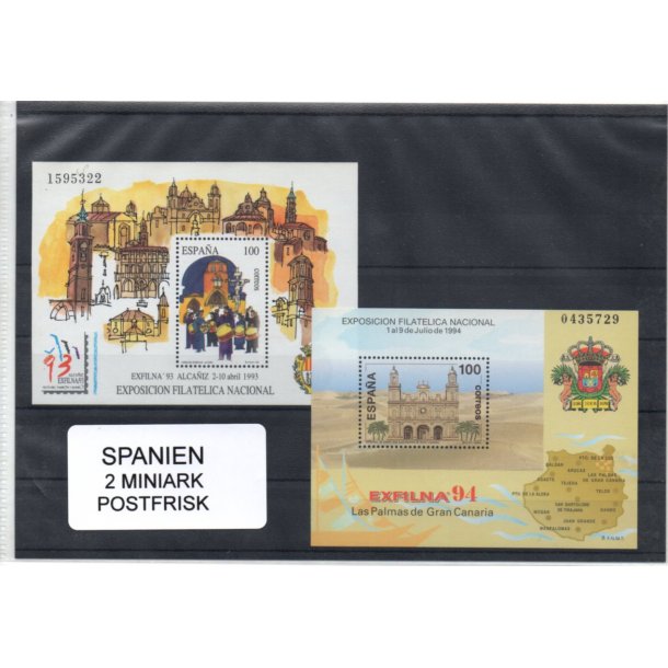 Spanien. - 2 Miniark - Postfrisk