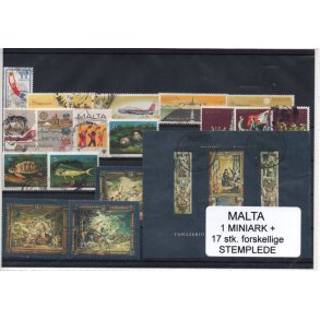 Malta Samling - 1 Stk. Miniark + 17 Stk forskellige.- Stemplet/Ustemplet