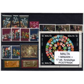 Malta Samling - 1 Stk. Miniark + 17 Stk forskellige.- Stemplet/Ustemplet