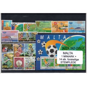 Malta Samling - 1 Stk. Miniark + 14 Stk forskellige.- Stemplet