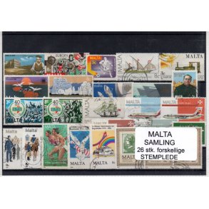 Malta Samling - 26 Stk forskellige.- Stemplede