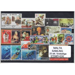 Malta Samling - 25 Stk forskellige.- Stemplede