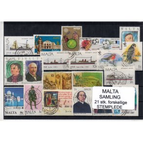 Malta Samling - 21 Stk forskellige.- Stemplede