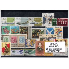 Malta Samling - 26 Stk forskellige.- Stemplede