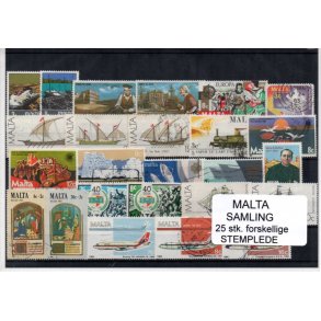 Malta Samling - 25 Stk forskellige.- Stemplede