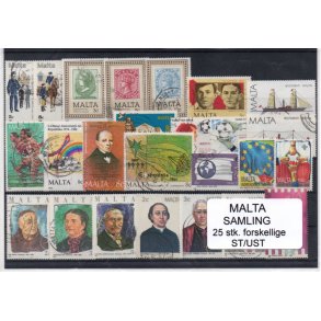 Malta Samling - 25 Stk forskellige.- Stemplet/Ustemplet