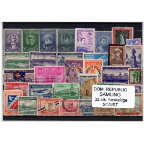 Dominikanske Republik Samling - 33 Stk. forskellige Stemplet/Ustemplet