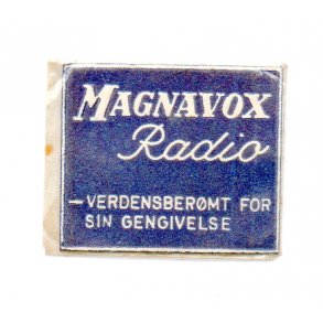 Frimærkepenge - MAGNAVOX Radio - med 1 øre frimærke.