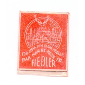 Frimærkepenge - FIEDLER - med 1 øre frimærke.