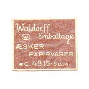 Frimærkepenge - WALDOERFF EMBALLAGE - Med 1 øre frimærke