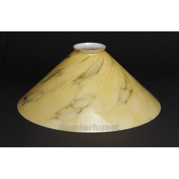 Lampeskrm - Gulbrun Mamoreret - Hjde 10,7 cm - Diameter 25,5 cm.
