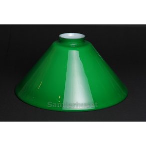 Lampeskærm - Grøn Overflade - Hvid underside - Højde 12,0 cm - Diameter 24,5 cm.