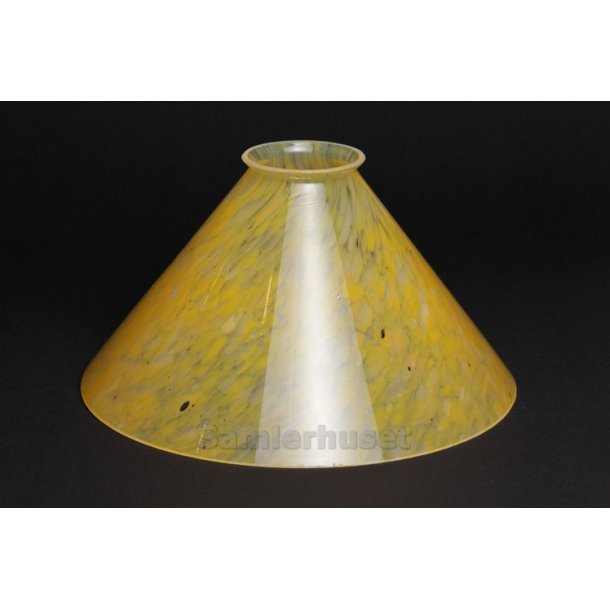 Lampesk&aelig;rm - Gul Mamoreret - H&oslash;jde 11,3 cm - Diameter 20,7 cm.
