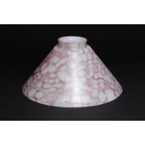 Lampeskærm - Rød Mamoreret - Højde 10,3 cm - Diameter 20,3 cm.