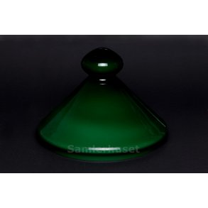 Lampeskærm - Grøn med Hvid underside - Højde 17,0 cm - Diameter 24,5 cm.