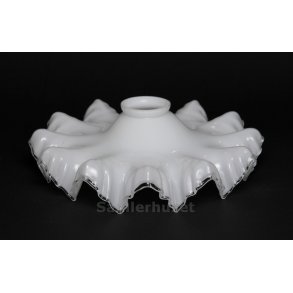 Lampeskrm - Hvid Flser - Hjde 8,5 cm - Diameter 27,0 cm.