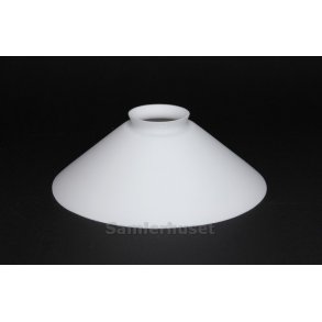 Lampeskærm - Hvid Samdblæst - Højde 6,3 cm - Diameter 19,7 cm.