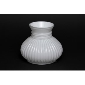 Lampeskærm - Hvid Rillet - Højde 12,0 cm - Diameter 14,0 cm.
