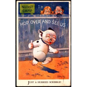 Studdy - Bonzo - Just A Hurried Scribble ! - Valentine 3491