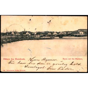 Hilsen fra Hornb�k - Byen set fra Havnen - Hahnemanns Forlag 360
