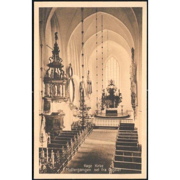 K&oslash;ge Kirke - Midtergangen set fra Orglet - Valdemar Breums 11443