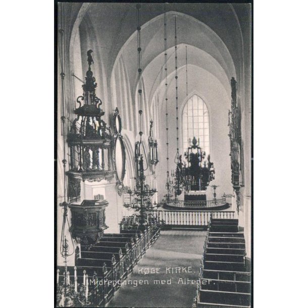 K&oslash;ge Kirke - Midtergangen med Alteret - Stender 11442