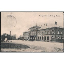 Kolding - Banegaarden med Bergs Statue -W.& M 916