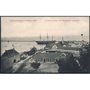Landsudstillingen i Aarhus 1909 - I Stationsbyen med Fregatten Jylland - J.J.N. 3727