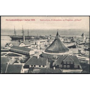 Landsudstillingen i Aarhus 1909 - Stationsbyen, Folkeparken, og Fregatten Jylland - J.J.N. 3512