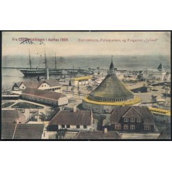 Landsudstillingen i Aarhus 1909 - Stationsbyen, Folkeparken, og Fregatten Jylland - J.J.N. 3512 3die Oplag.