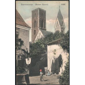 Ribe - Gaardinteri�r (Beiers Gaard) - Papir p� bagsiden.