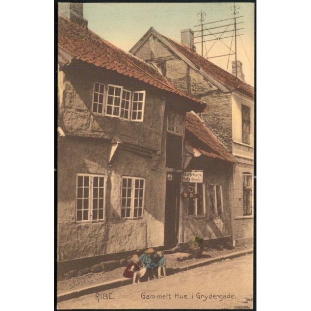 Ribe -Gammelt hus i Grydregade - Stender 17329